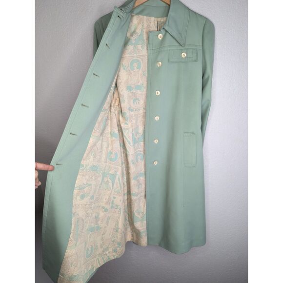 Vintage 70s Puget Sounder Green All Weather Coat by Item House - Picture 2 of 16